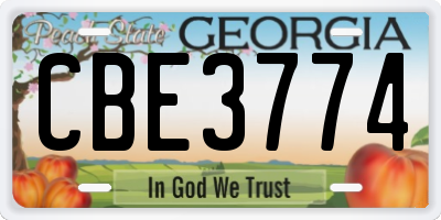 GA license plate CBE3774