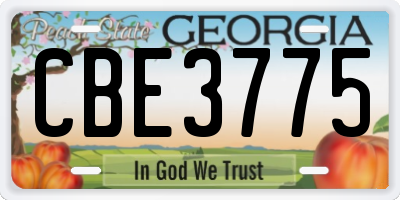 GA license plate CBE3775