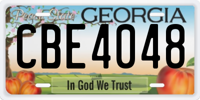 GA license plate CBE4048