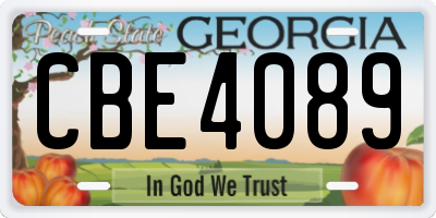GA license plate CBE4089