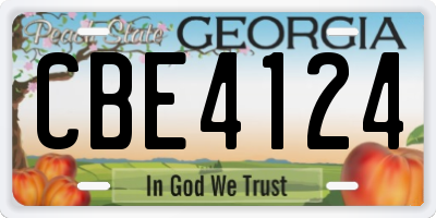 GA license plate CBE4124