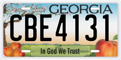 GA license plate CBE4131