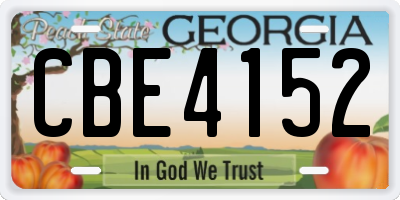 GA license plate CBE4152