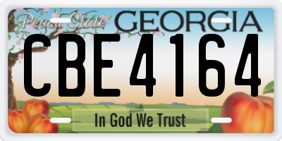 GA license plate CBE4164