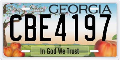GA license plate CBE4197