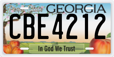 GA license plate CBE4212