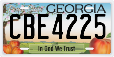 GA license plate CBE4225