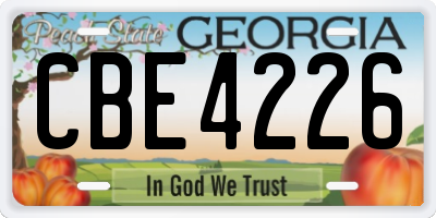 GA license plate CBE4226