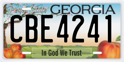 GA license plate CBE4241