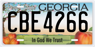 GA license plate CBE4266
