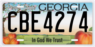 GA license plate CBE4274