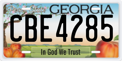 GA license plate CBE4285