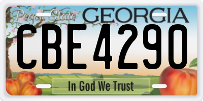 GA license plate CBE4290