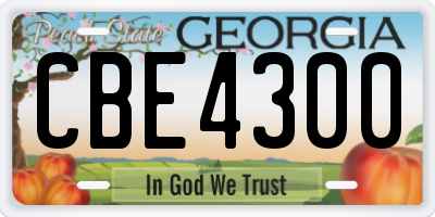 GA license plate CBE4300