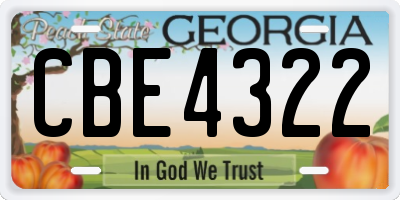 GA license plate CBE4322
