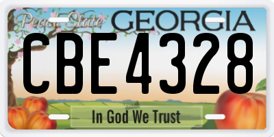 GA license plate CBE4328