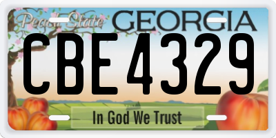 GA license plate CBE4329