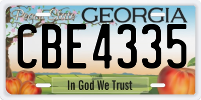 GA license plate CBE4335
