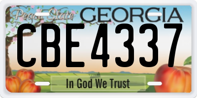 GA license plate CBE4337