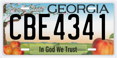 GA license plate CBE4341