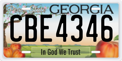 GA license plate CBE4346