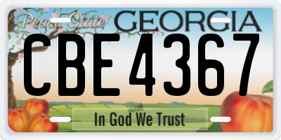 GA license plate CBE4367