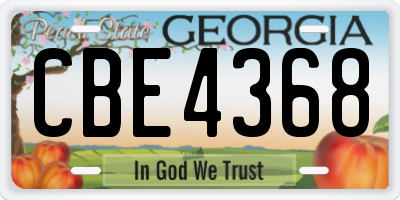 GA license plate CBE4368