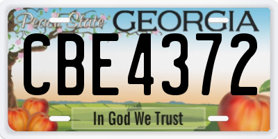GA license plate CBE4372