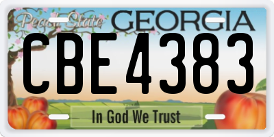 GA license plate CBE4383