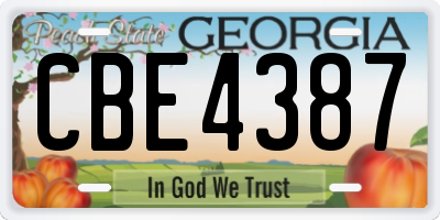 GA license plate CBE4387