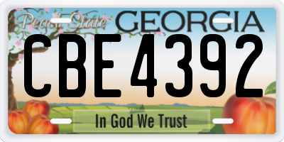GA license plate CBE4392