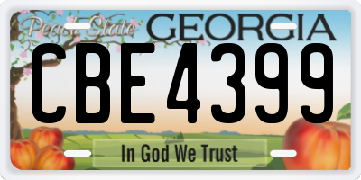 GA license plate CBE4399