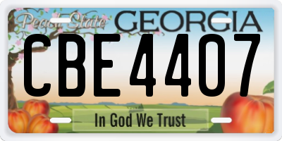 GA license plate CBE4407