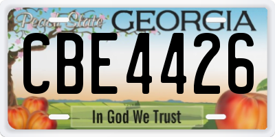 GA license plate CBE4426