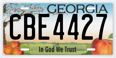 GA license plate CBE4427