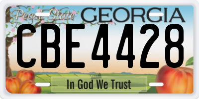 GA license plate CBE4428