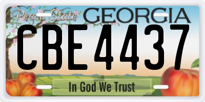 GA license plate CBE4437