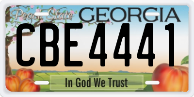 GA license plate CBE4441