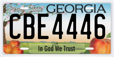 GA license plate CBE4446