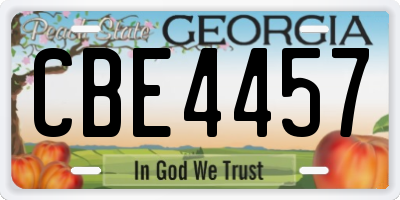 GA license plate CBE4457