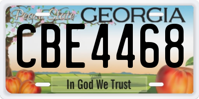 GA license plate CBE4468