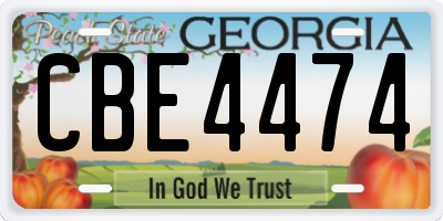 GA license plate CBE4474