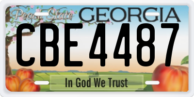 GA license plate CBE4487