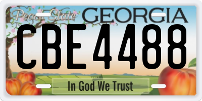 GA license plate CBE4488