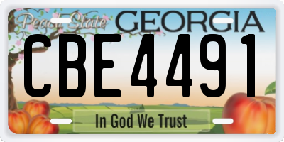 GA license plate CBE4491