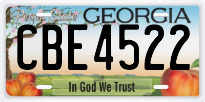 GA license plate CBE4522
