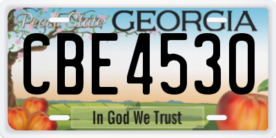 GA license plate CBE4530