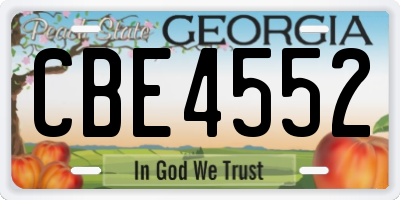 GA license plate CBE4552