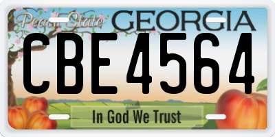 GA license plate CBE4564