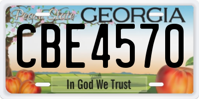 GA license plate CBE4570